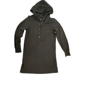 Eileen Fisher Organic Cotton Stretch Hooded Tunic Sweatshirt Dress XXS